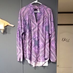 Purple Patterned Women's Top